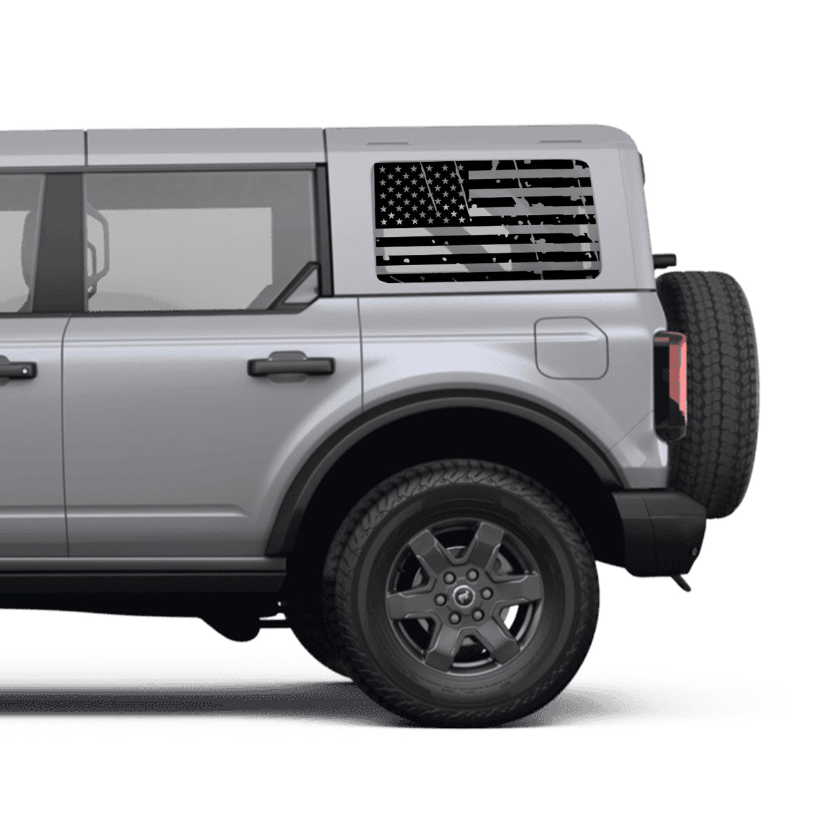 Distressed American Flag Decal Set - Ford Bronco