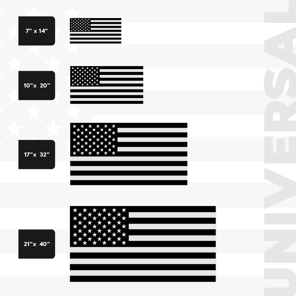 Universal American Flag Decal